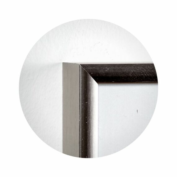 Reflexfreier silberner Aluminiumrahmen, glänzend, schmal, 21 x 30 cm (A4) - Typ 9013