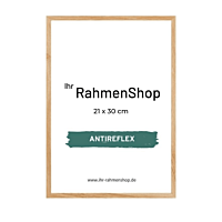 Reflexfreier Holzrahmen, massives Eichenholz, schmal, 21 x 30 cm (A4) - Typ 320