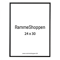 Schwarzer Aluminiumrahmen, matt, schmal, 24 x 30 cm - Typ 672
