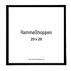 Mat sort aluminiumsramme 20x20 cm